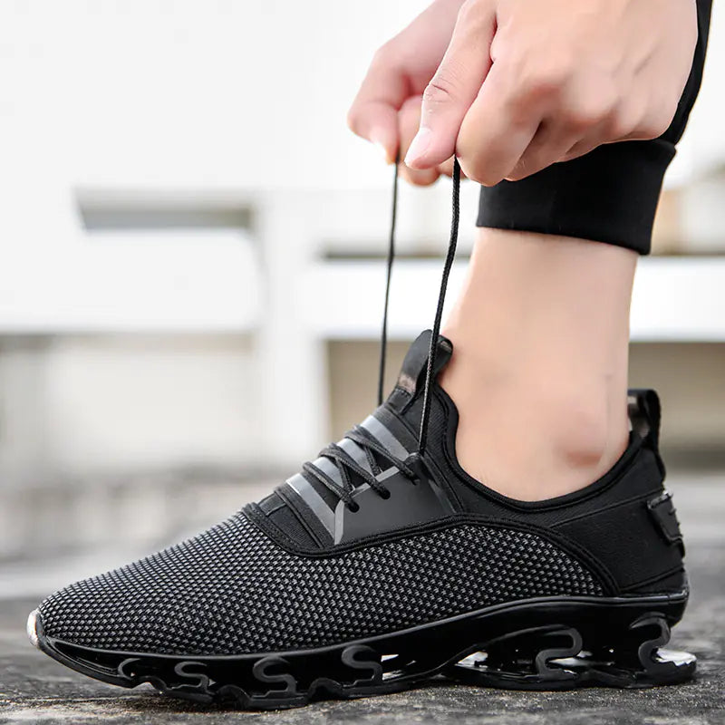 Men's Running Shoes - Knitted Mesh Casual Footwear