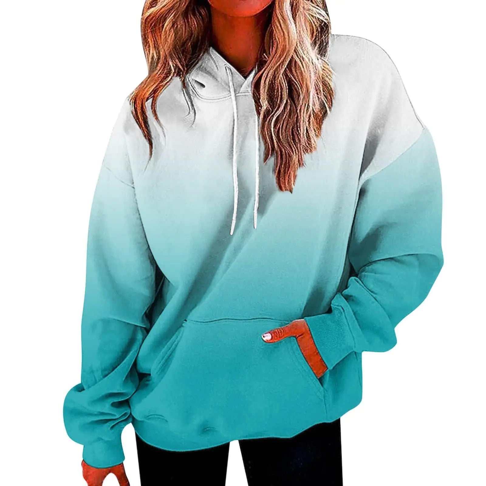 Women's Christmas Tree Graphic Oversized Hoodie - Red