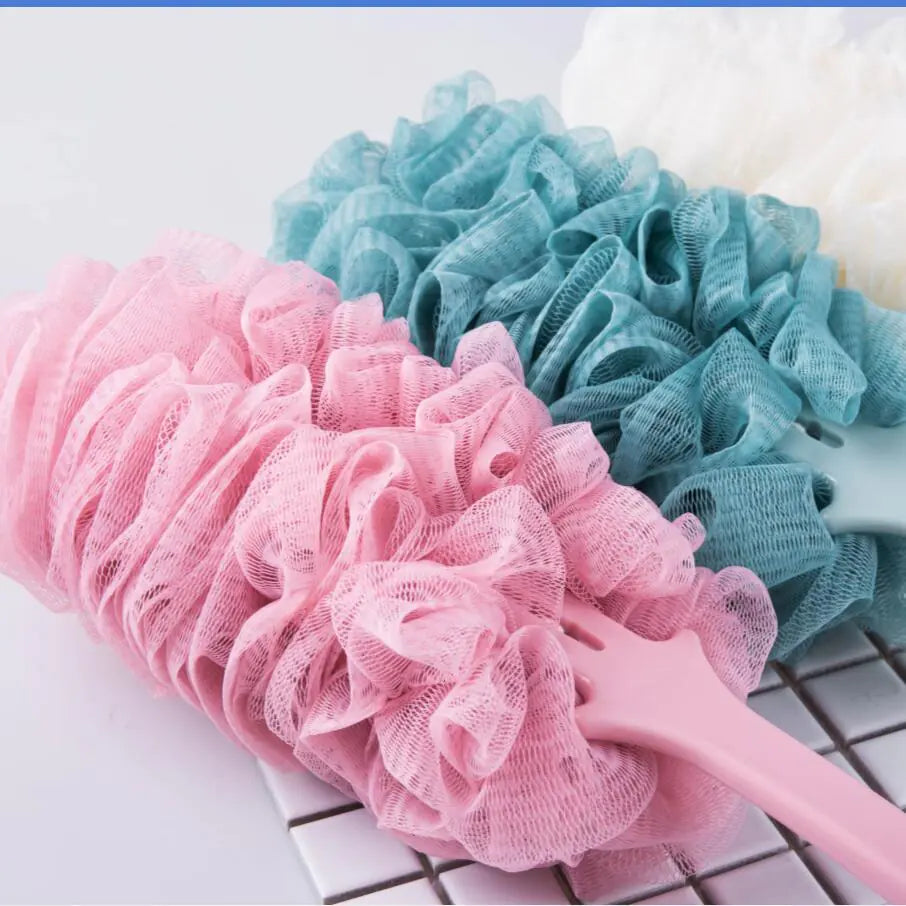 Long Handle Mesh Back Bath Shower Scrubber Brush