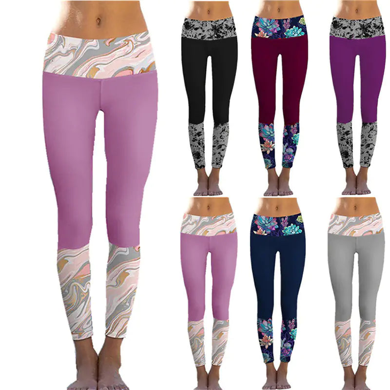 Comfort High-Waist Yoga Leggings - Printed Stretch Tights for Women