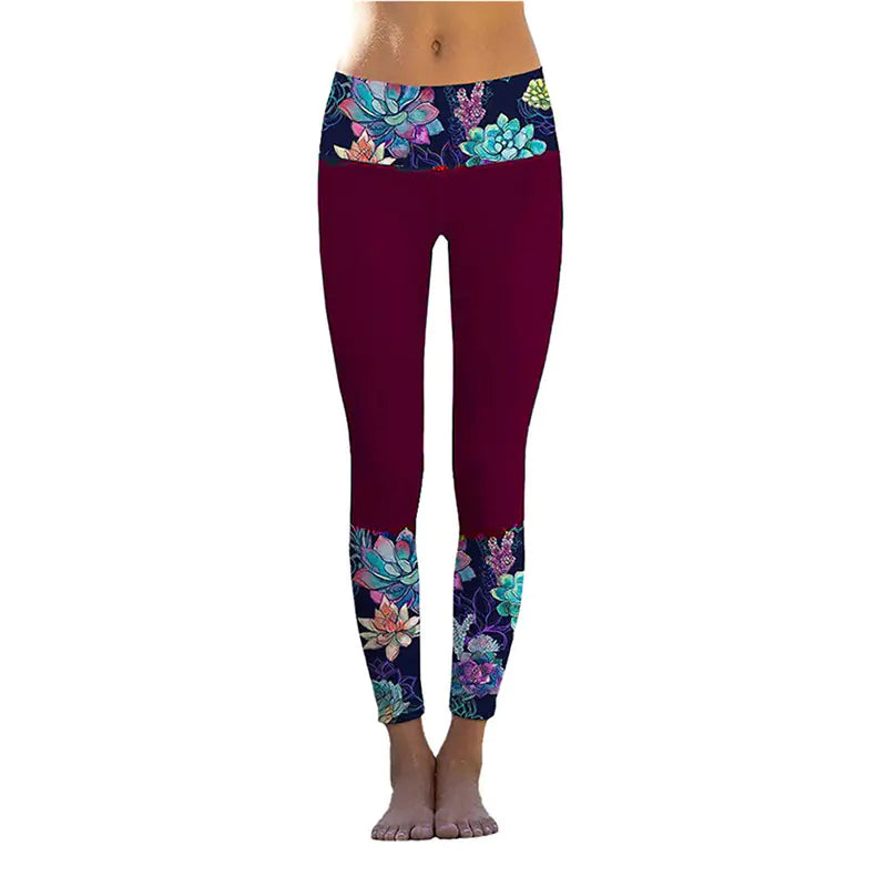 Comfort High-Waist Yoga Leggings - Printed Stretch Tights for Women