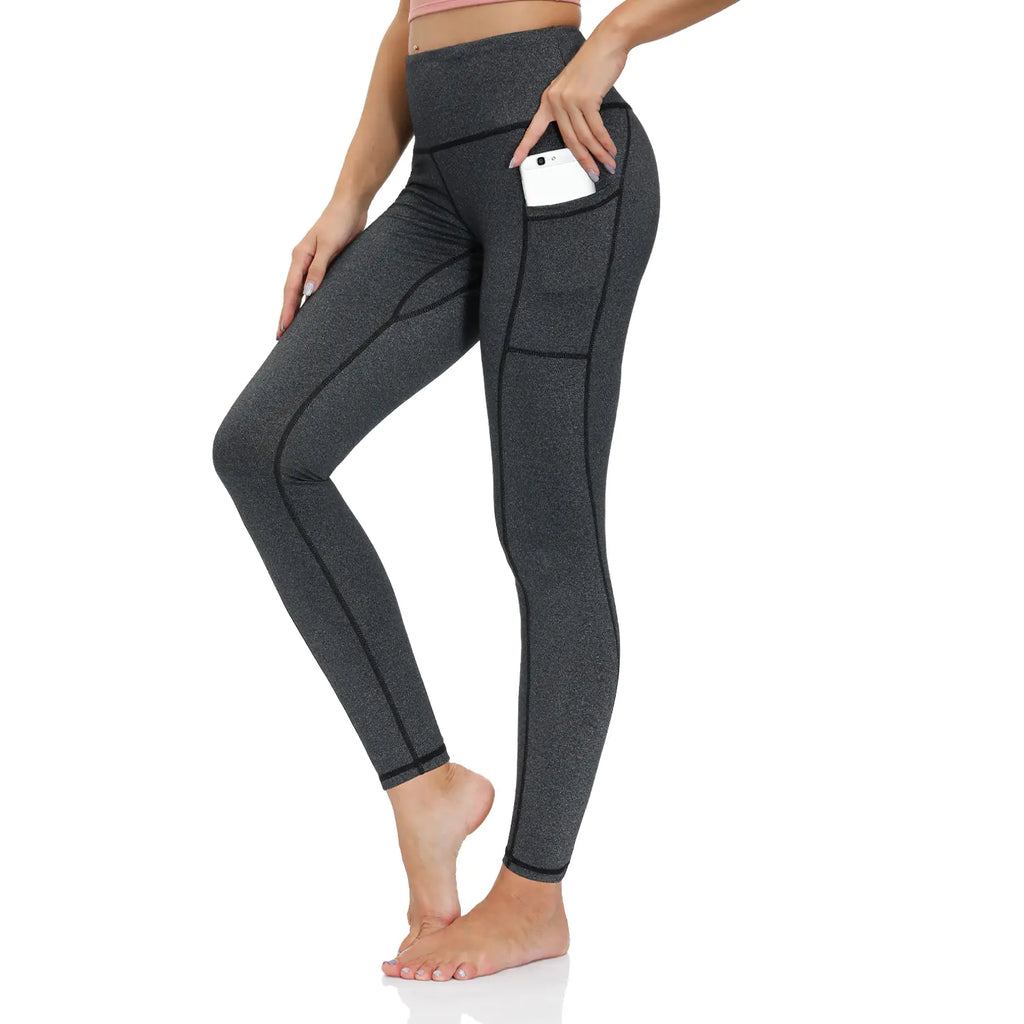 High-Waist Stretch Fitness Pants in Nude (Nine-point)