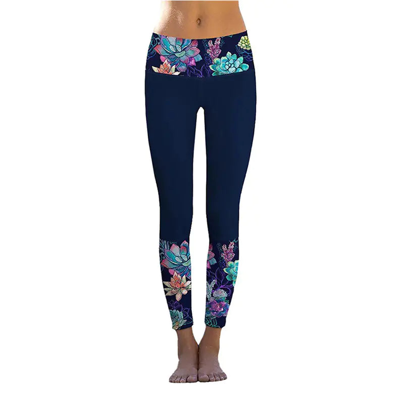 Comfort High-Waist Yoga Leggings - Printed Stretch Tights for Women