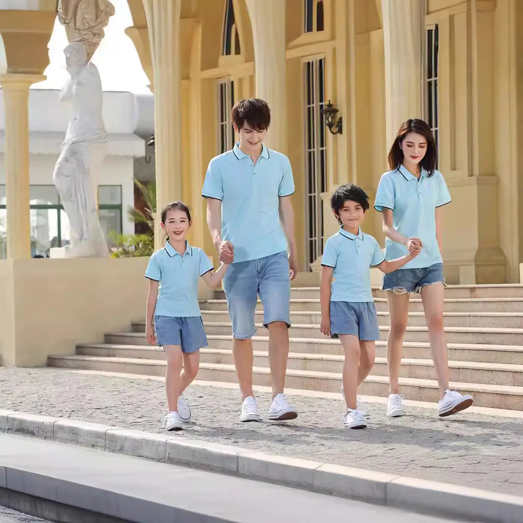 Customizable Family Matching Polo T-Shirts - High-End Quality
