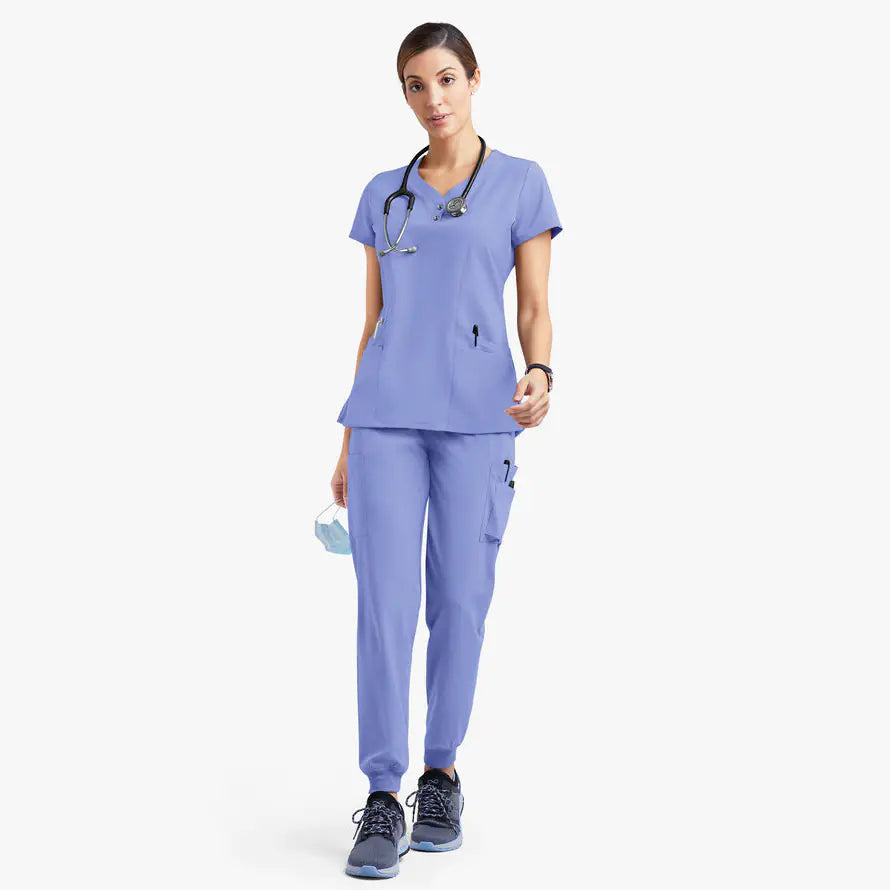 Premium Cotton-Blend Medical Scrubs Set - Short Sleeve Doctor & Nurse Workwear