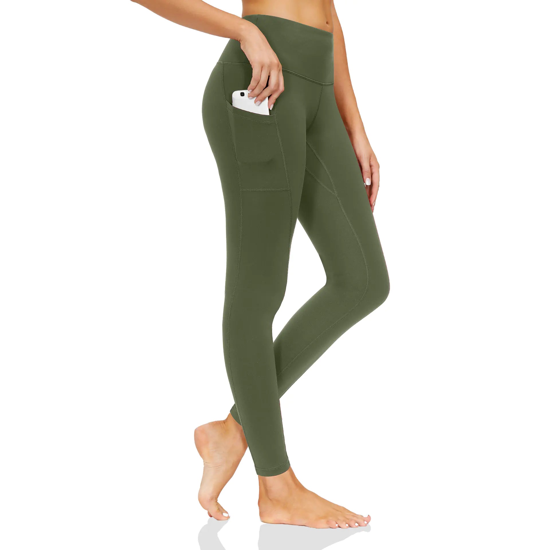 High-Waist Stretch Fitness Pants in Nude (Nine-point)