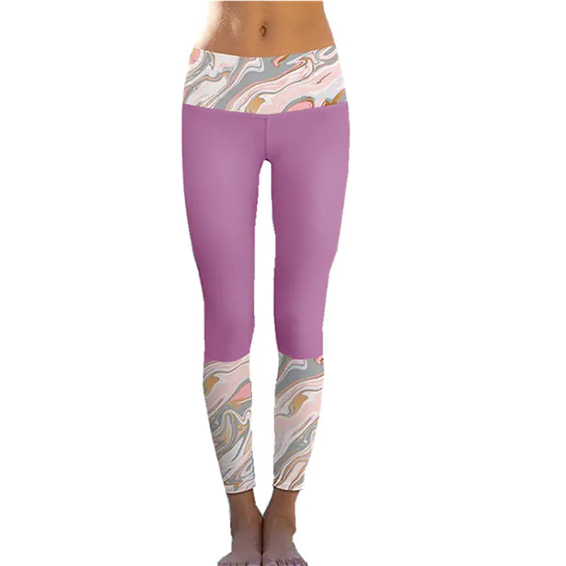 Comfort High-Waist Yoga Leggings - Printed Stretch Tights for Women
