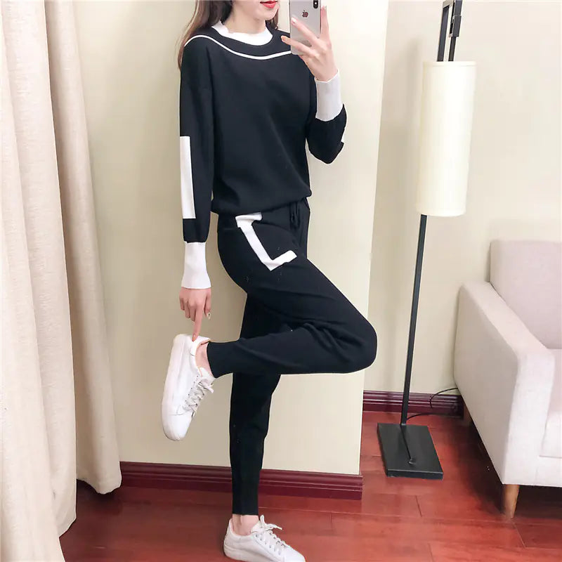 2024 Women's Plus Size Fashion Knit Two-Piece Set