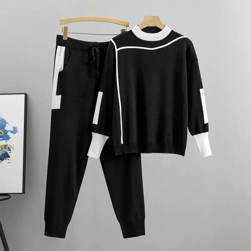 2024 Women's Plus Size Fashion Knit Two-Piece Set