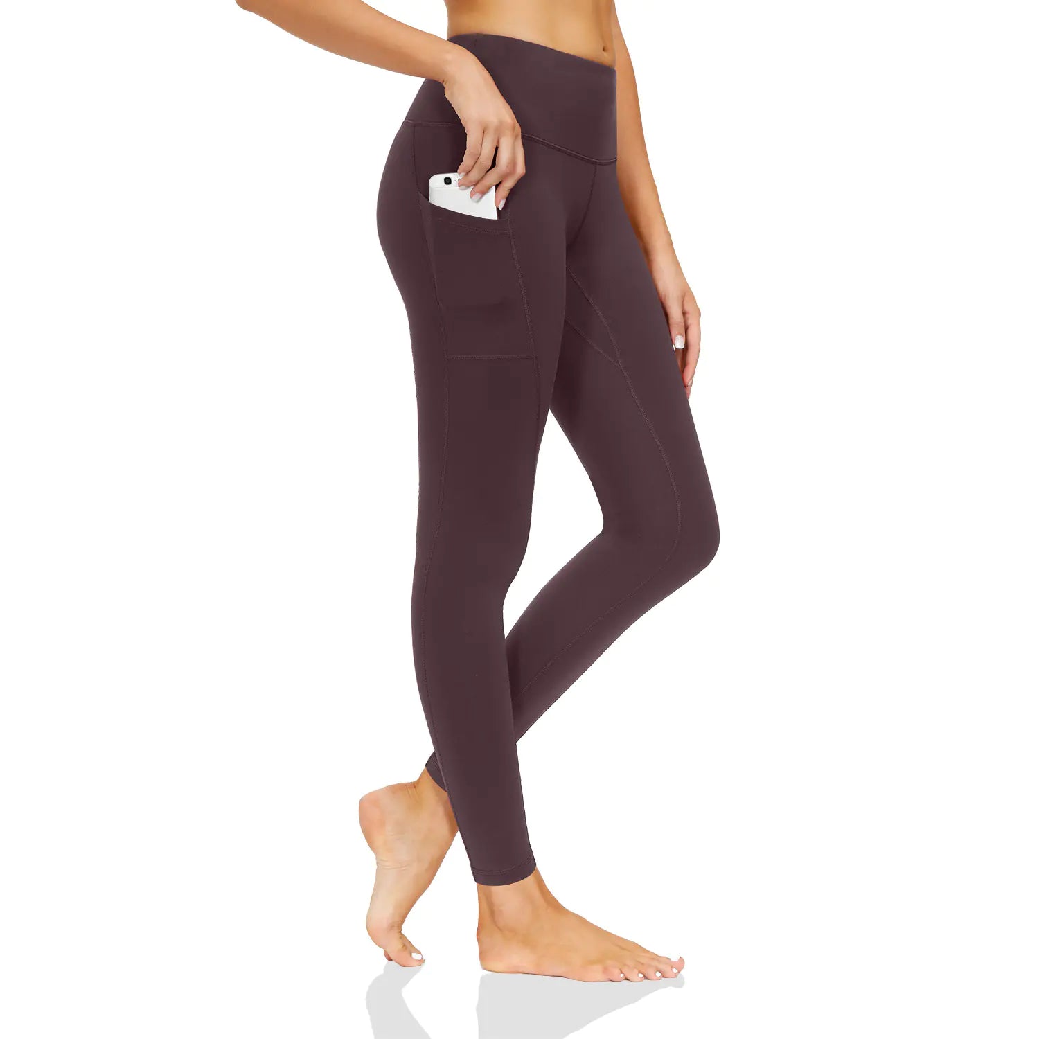 High-Waist Stretch Fitness Pants in Nude (Nine-point)