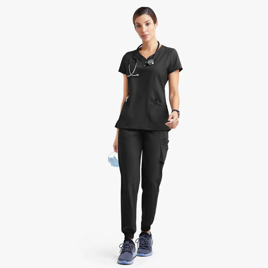 Premium Cotton-Blend Medical Scrubs Set - Short Sleeve Doctor & Nurse Workwear