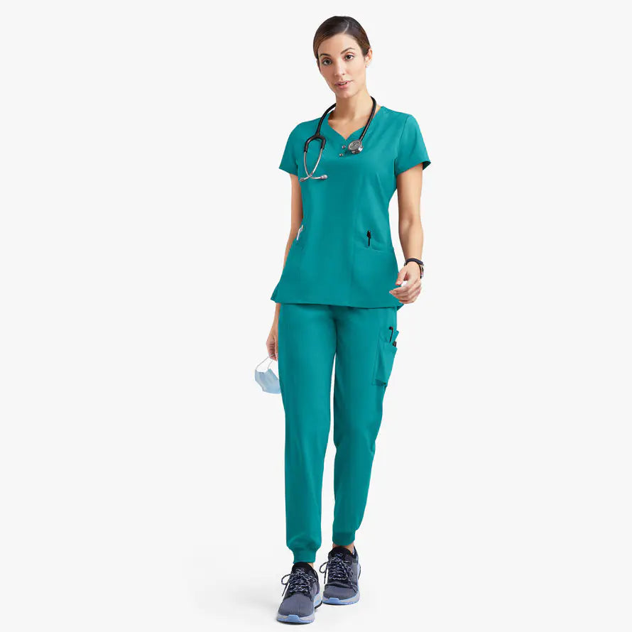 Premium Cotton-Blend Medical Scrubs Set - Short Sleeve Doctor & Nurse Workwear