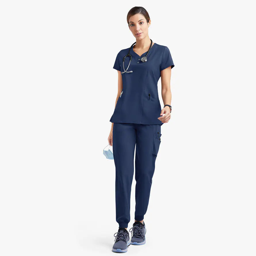 Premium Cotton-Blend Medical Scrubs Set - Short Sleeve Doctor & Nurse Workwear