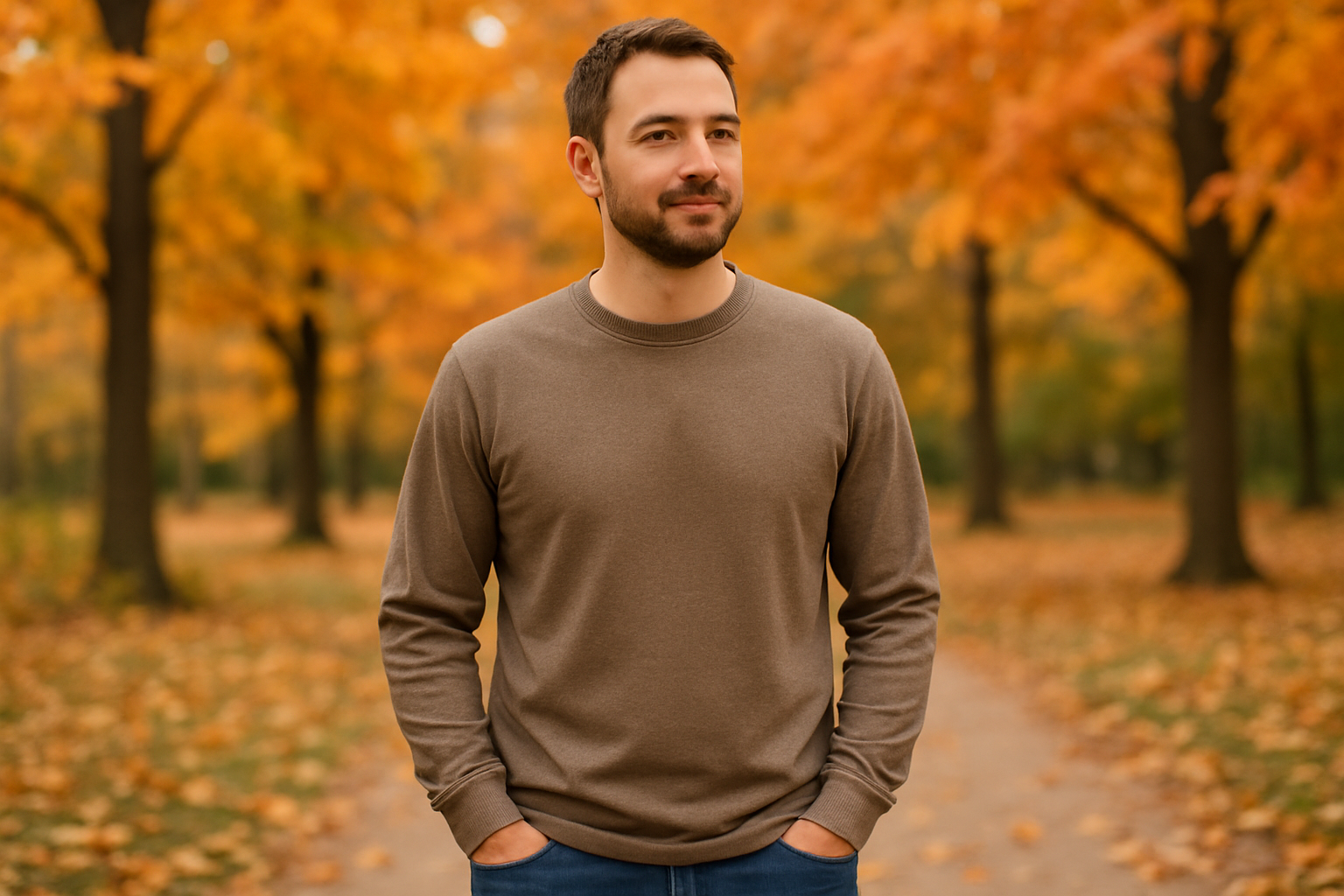 Men's Autumn Winter Long Sleeve Plain T-Shirt
