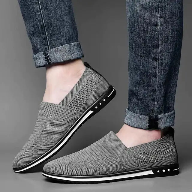 Breathable Mesh Casual Flat Canvas Shoes for Men