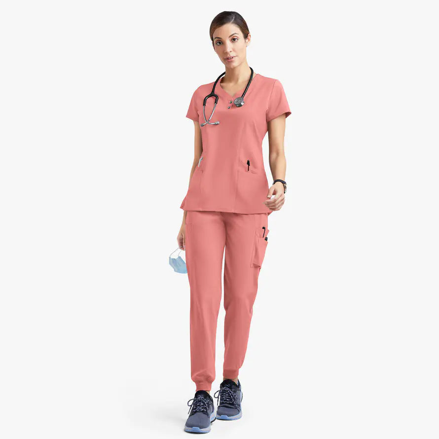 Premium Cotton-Blend Medical Scrubs Set - Short Sleeve Doctor & Nurse Workwear
