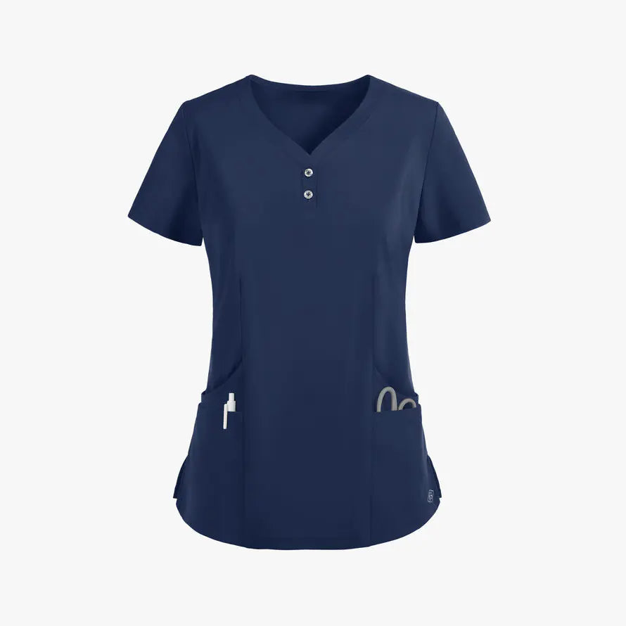 Premium Cotton-Blend Medical Scrubs Set - Short Sleeve Doctor & Nurse Workwear