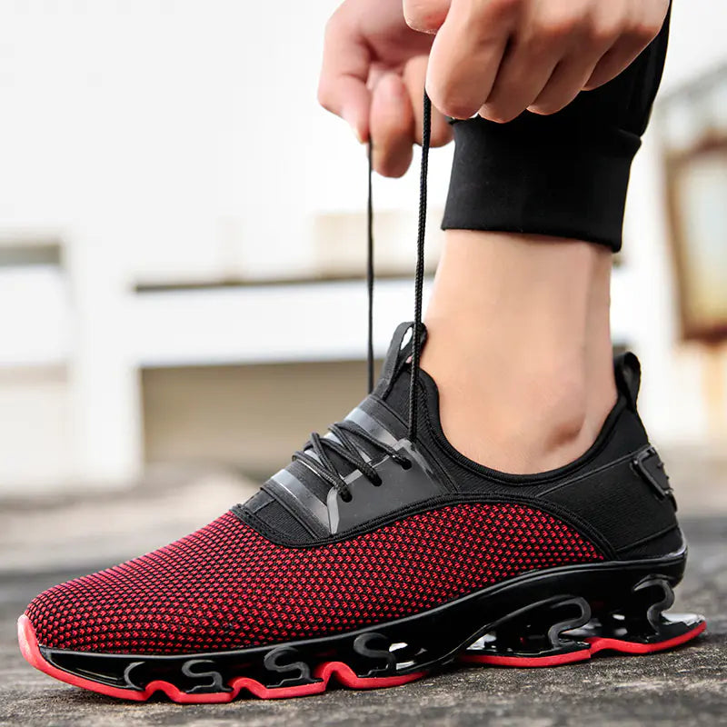 Men's Running Shoes - Knitted Mesh Casual Footwear
