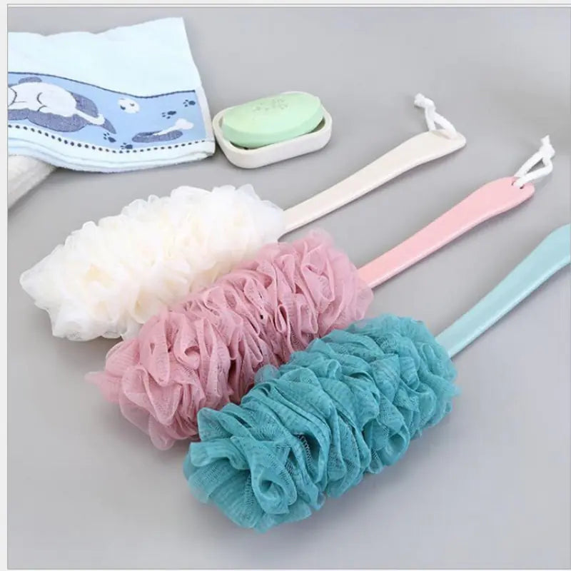 Long Handle Mesh Back Bath Shower Scrubber Brush