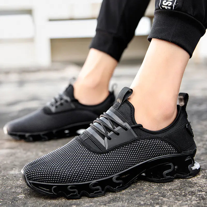 Men's Running Shoes - Knitted Mesh Casual Footwear