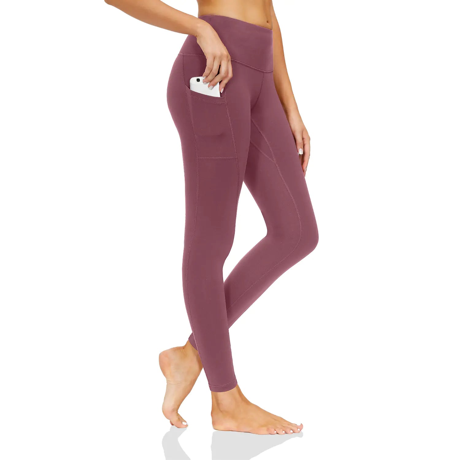 High-Waist Stretch Fitness Pants in Nude (Nine-point)