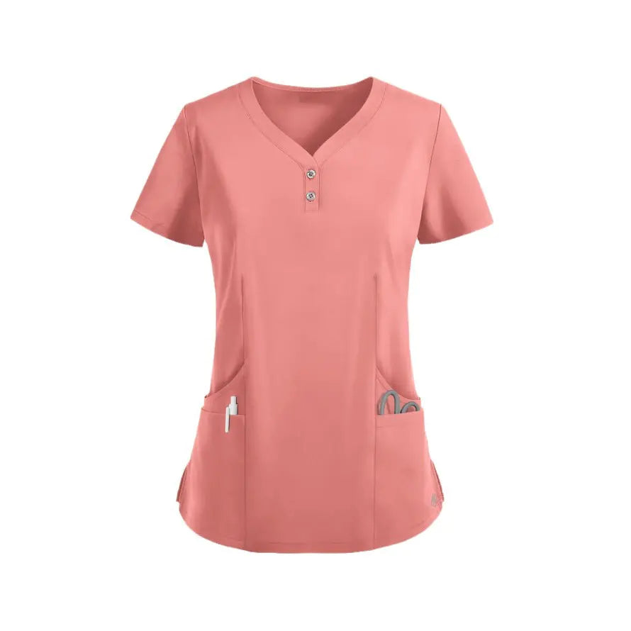 Premium Cotton-Blend Medical Scrubs Set - Short Sleeve Doctor & Nurse Workwear